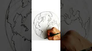 world globe Drawing drawing artist mapdrawing shorts coloring easydrawing ytshorts short [upl. by Krein]