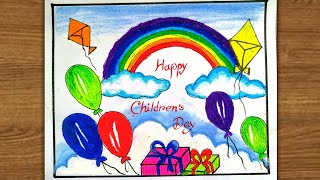 International childrens Day drawing step by step ll Easy childrens Day drawing [upl. by Clarance843]