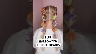 FUN HALLOWEEN BUBBLE BRAIDS  Audrey and Victoria hairstyle [upl. by Rovit264]