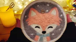 ASMR Needle Felting  Fox Needle Felting Kit pt2 whispering tapping scratching [upl. by Durware]