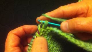 3 needle bind off using 2 needles and 1 croche hook Diagonal Garter St Steering wheel cover [upl. by Rona]