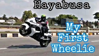 GUESS WHAT  MY FIRST EVER HAYABUSA WHEELIE AT ITS BEST [upl. by Eveleen]