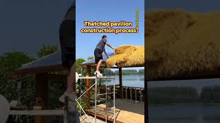 Thatched pavilion construction process thatched Thatch InstallationThatched Pavilion [upl. by Irama]