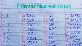 how to write Roman numerals  Roman number kaise likhen Roman numerals one to hundred [upl. by Imorej473]