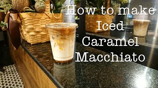 Cafe Vlog  Iced Caramel Macchiato with regular size  How to make drink with new recipe [upl. by Izawa]