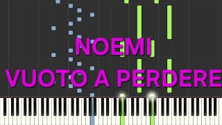 noemivuoto a perdererallentatoslowpiano facile easy tutorial [upl. by Acirem]