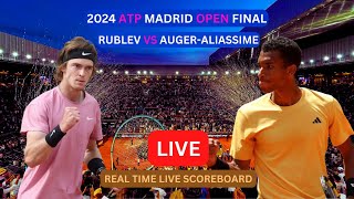 Andrey Rublev Vs Felix AugerAliassime LIVE Score UPDATE Today Tennis 2024 ATP Madrid Final LIVE [upl. by Bar]