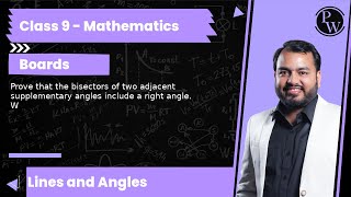 Prove that the bisectors of two adjacent supplementary angles include a right angle W [upl. by Kazim]