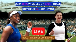 Sloane Stephens Vs Elsa Jacquemot LIVE Score UPDATE Today Tennis 2024 WTA Wimbledon 164Finals [upl. by Milore]