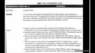 Original sample of oet speaking  Fully explained oet speaking  IV Morphine topic [upl. by Westfall]