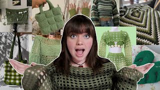 50 easy GREEN crochet ideas with patterns beginner crochet [upl. by Rosabel]