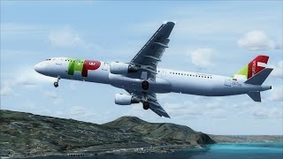 FSX A321 Madeira Funchal Circling Approach [upl. by Zurek410]