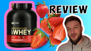 Optimum Nutrition Gold Standard Whey Delicious Strawberry review [upl. by Lleraj]