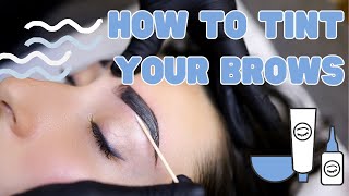 How to Tint Your Eyebrows Eyebrow Tinting Tutorial [upl. by Valerye840]