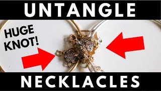 HOW TO UNTANGLE KNOTTED NECKLACES jewelryhacks [upl. by Sabella36]