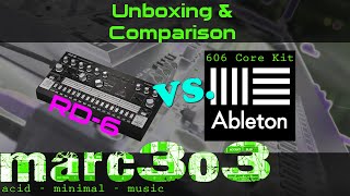 Behringer RD6 Unboxing amp Sound Comparison with Ableton Live 10 Drumkit 606 quotCore Kitquot German [upl. by Anaeco947]