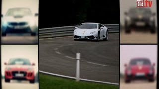 Das Goldene Lenkrad Huracan vs Cayman GTS GTR Nismo I8 und FType R 2014 [upl. by Chick890]