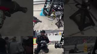 Split screen Which angle do you like more Happy 5lug Friday satisfyingvideo pitstop pitcrew [upl. by Hetti318]