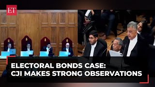 Electoral bonds case CJI Chandrachud makes strong observations questions selective anonymity [upl. by Taima]