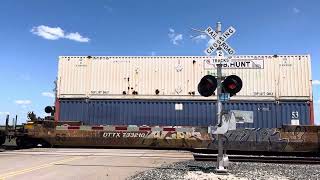 BNSF amp Ferromex Intermodal Train CR 344 Crossing Knippa TX [upl. by Yuille]