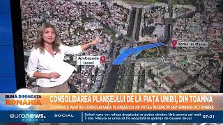 Consolidarea planșeului de la Piața Unirii din toamnă Fântânile demolate circulația închisă [upl. by Humfried129]