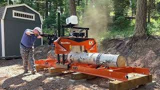 WoodMizer LX55 sawing Aspen [upl. by Eiroc]