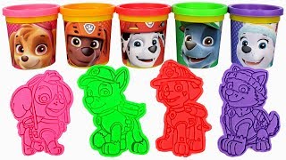 Playing with Paw Patrol Play Doh and Molds with Paw Patrol Characters [upl. by Gaile]