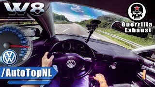 VW Passat W8 ACCELERATION amp TOP SPEED AUTOBAHN POV by AutoTopNL [upl. by Melania]