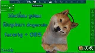 วิธีเปลี่ยน รูปคน เป็นรูปหมา dogecoin ด้วย โปรแกรม facerig  OBS [upl. by Root]