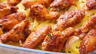 Alitas de Pollo al Horno con Patatas  Receta muy Fácil y Económica [upl. by Ailasor]