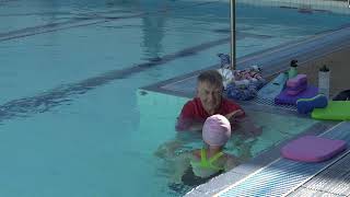 Teaching backstroke to five years [upl. by Wadell]