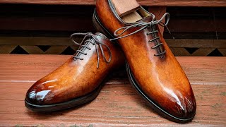 How to Bar lacing and Berluti knot on dress shoes [upl. by Essenaj318]