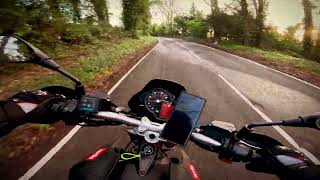 APRILIA DORSODURO 750 FACTORY morning ride UK【4K】 [upl. by Airaet471]