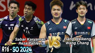 Liang WeikengWang Chang vs Sabar KaryamanReza Pahlevi  R16 Singapore Open 2024 [upl. by Rehpotsyrk]