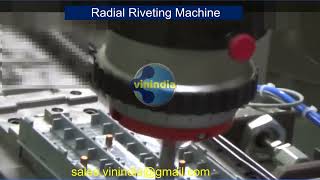 Radial Riveting machine  Formation of a copper spherical cap in solid steel rivets [upl. by Llabmik]