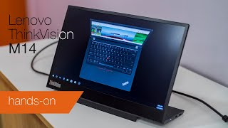 Lenovo ThinkVision M14 Handson with a portable USBC monitor [upl. by Adnah]