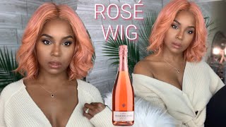 BLONDE TO ROSÉ GOLD IN 5 MINUTES watercolor Method  WINE N’ WIGS WEDNESDAY [upl. by Ayekat]