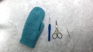 How to Crochet a Mitten for Beginners  Left Handed [upl. by Bucky]