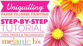 Uniquilling Paper Filigree Painting Step by Step Tutorial Tips Tricks  Melanie Bs Creative Studio [upl. by Esinehs877]