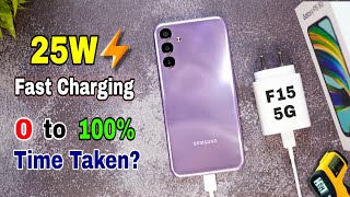 Samsung Galaxy F15 5G Charging Test ⚡️ samsung f15 5g Battery charging test 0 to 100 time  review [upl. by Ailimaj]