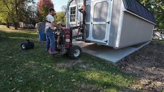 Delivering a 12X20 Shed with EASE Using the Shed Mule and shed trailer [upl. by Nitram]