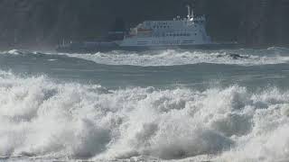 Bluebridge Straitsman ferry leaving Wellington heads in storm 15 April 2020 Part 1 of 3 [upl. by Salta]