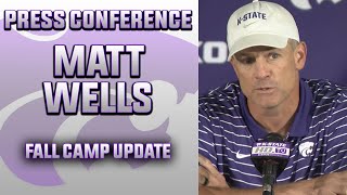 Kansas State CoOCQB Coach Matt Wells Press Conference  Fall Camp Update [upl. by Octave754]