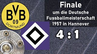 19570623 Bor Dortmund  Hamburger SV 41 Deutsche Meisterschaft Finale kompl Radioübertragung [upl. by Eedia]