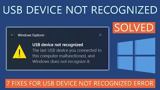 How to Fix USB Device Not Recognized Error on Windows 10 [upl. by Alikahs]