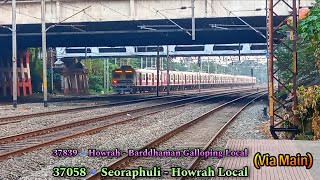 🔰37839 Howrah  Barddhaman Galloping  37058 Seoraphuli  Howrah Local Skipping At Bally Station 🔰 [upl. by Sandro440]