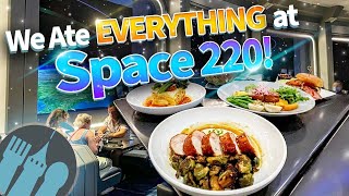 Eating EVERYTHING at Disney World’s NEW Space 220 Restaurant [upl. by Wellington]