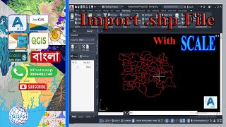 AutoCAD Map  Import Shape File In AutoCAD Map With Scale  Importing GIS SHP Files with attribute [upl. by Bremer745]