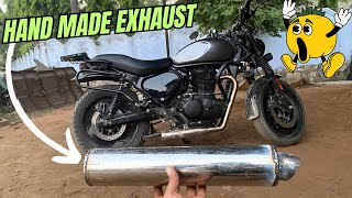 CUSTOM MADE PERFORMANCE EXHAUST for RE HUNTER 350  185365 ​⁠BikeBone21 [upl. by Nimsaj]