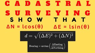 How to Calculate Delta Northing and Delta Easting from Distance and Bearing  WITH PROOF [upl. by Steen]